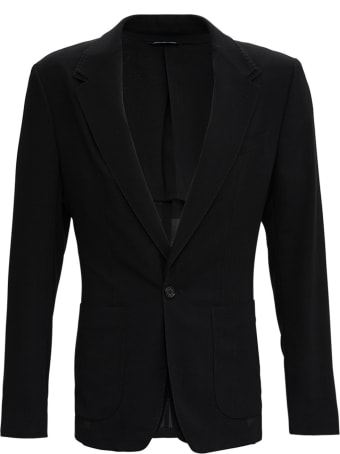 Dolce & Gabbana Single Breasted Blazer In Black Wool