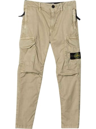 Stone Island Junior Sand Cargo Trousers Teen