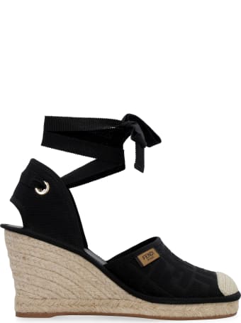 Fendi Jute Wedge Espadrilles