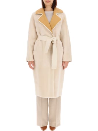 Blancha Two-tone Reversible Shearling Coat