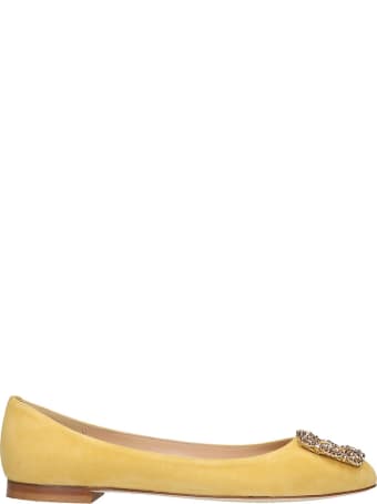 Fabio Rusconi Ballet Flats In Yellow Suede