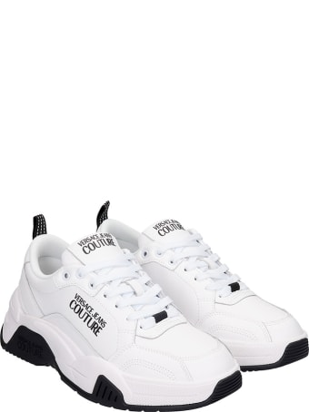 Versace Jeans Couture Sneakers In White Leather