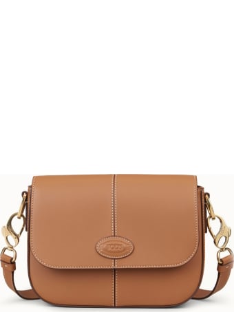 Tod's Mini Flap In Brown Leather