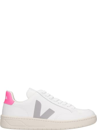 Veja V-12 Sneakers In White Leather