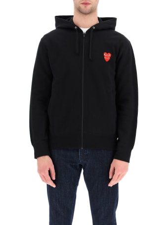 Comme des Garçons Shirt Boy Full Zip Sweatshirt With Logo Patch