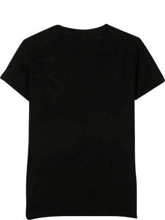 Young Versace Black T-shirt With Golden Print