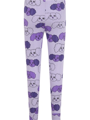 Mini Rodini Purple Leggings For Girl With Dogs