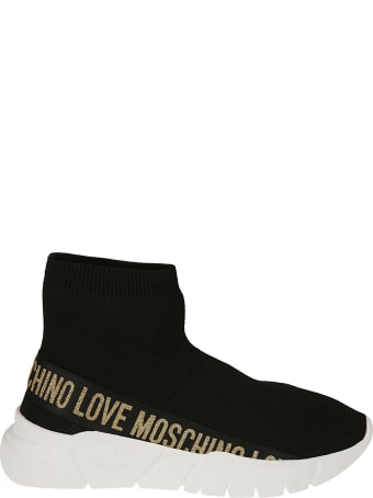 Love Moschino Glittery Logo Sock Sneakers