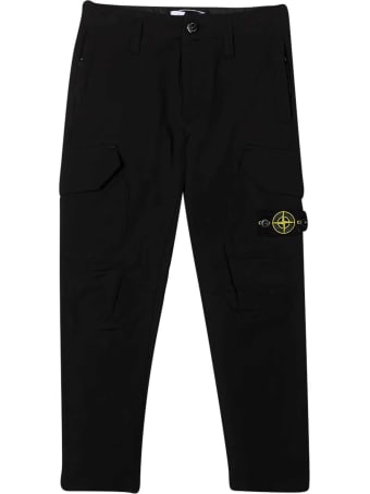 Stone Island Junior Black Cargo Trousers