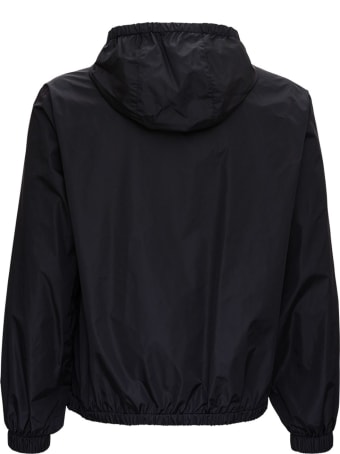 Valentino Vltn Multicolor Windbreaker In Black Nylon