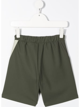 Il Gufo Green Bermuda Shorts With Side Strip Detail