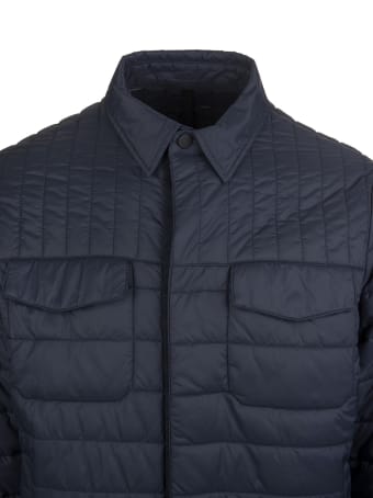Montedoro Man Padded Shirt In Navy Blue Nylon