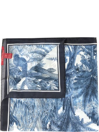 For Restless Sleepers Blue Floral Patterned Foulard