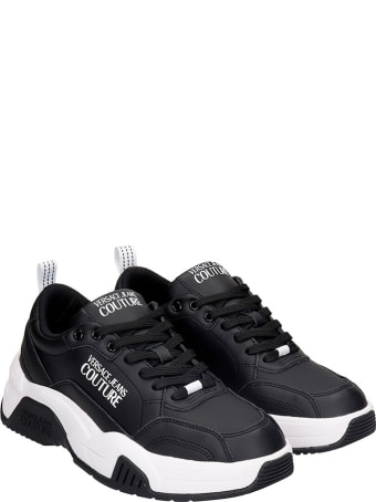 Versace Jeans Couture Sneakers In Black Leather