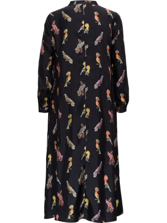 Momonì Birds Long Silk Dress
