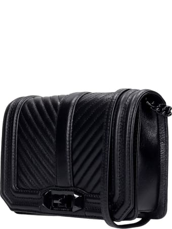 Rebecca Minkoff Chevron Quilted Shoulder Bag In Black Leather