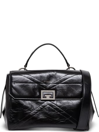 Givenchy Medium Flap Handbag In Shiny Black Leather