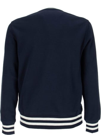 Brunello Cucinelli Comfort Cotton French Terry Sweatshirt With Striped Details And Embroidery