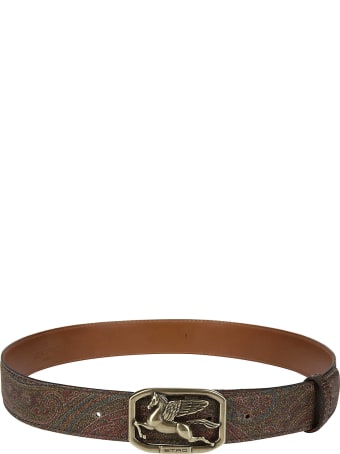 Etro Multicolor Leather Pegaso Belt