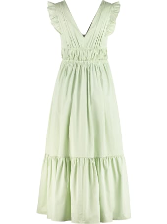 self-portrait Gathered Poplin Dress