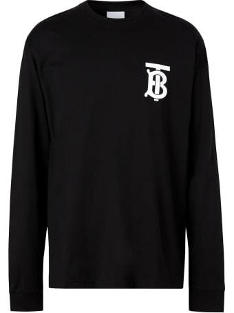 Burberry Jerseyy Long Sleeve Tee With Monogram Print