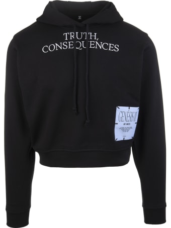 McQ Alexander McQueen Black Genesis Ii Woman Hoodie With Slogan