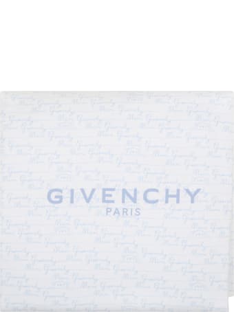 Givenchy White Blanket For Babyboy With Logo