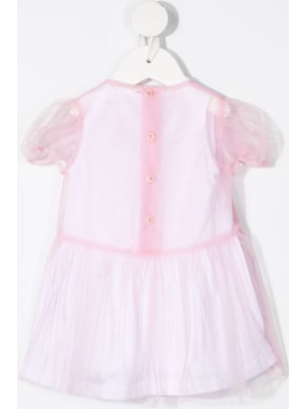 Il Gufo Jersey And Tulle Dress With Flower Detail