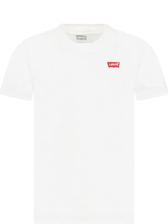 Levi's White T-shirt For Kids With Logo