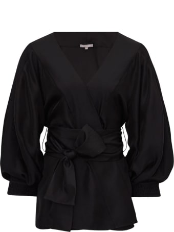 Varana Silk Pippa Top W/ruched Sleeves