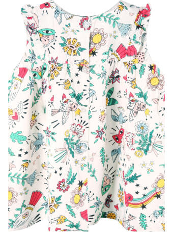 Sonia Rykiel White Dress For Babygirl With Prints