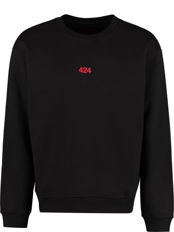 FourTwoFour on Fairfax Logo Detail Cotton Sweatshirt