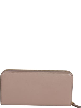 Prada Saffiano Metal Plaque Zip-around Wallet