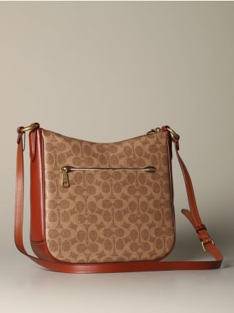 Coach Shoulder Bag Chaise Coach Shoulder Bag In Leather And Coated Canvas With Logo