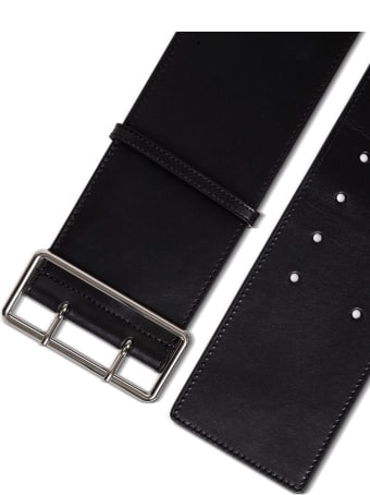 Alexander McQueen Military Belt In Black Leather