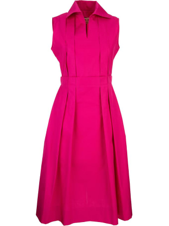 Marni Cotton Dress With Pleats Fuchsia