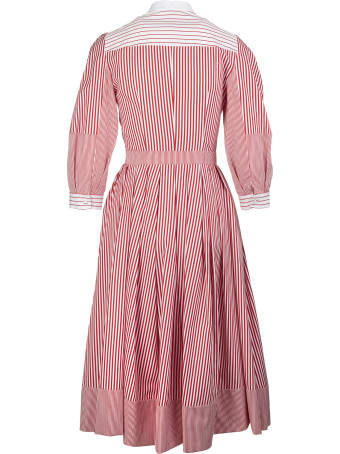 Alexander McQueen White And Pink Striped Patchwork Shirt Dress