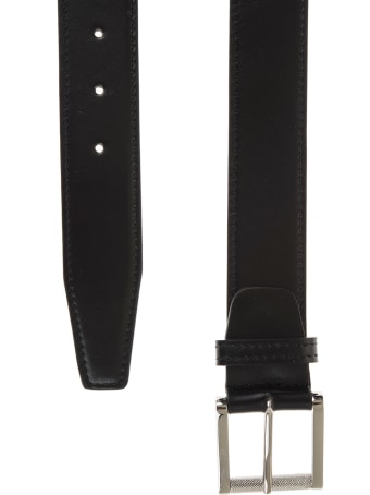Kiton Man Belt In Black Smooth Leather
