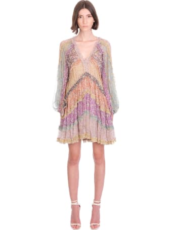 Zimmermann Carnaby Frill Dress In Rose-pink Silk