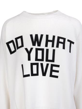 Golden Goose Woman Delilah White Sweater With Front Print