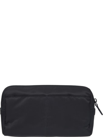 Prada Front Zip Logo Plaque Zip-around Clutch