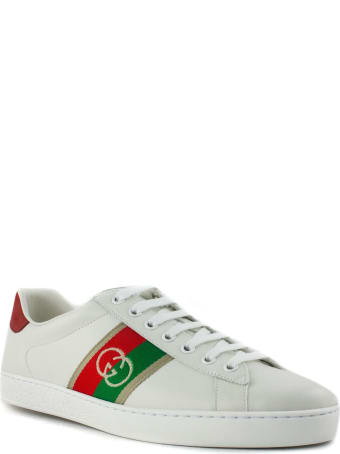 Gucci White Leather Ace Sneakers