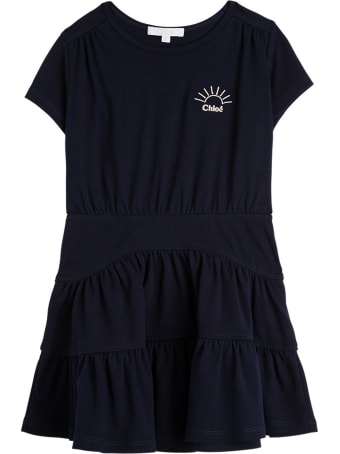 Chloé Blue Cotton Marine Dress