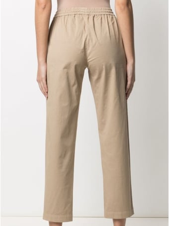 SEMICOUTURE Buddy Crop Pants In Beige Cotton