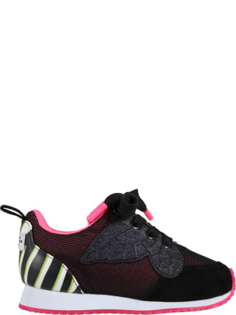 Sophia Webster Mini Black Sneakers For Girl With Butterfly