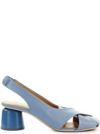 Halmanera Light Blue Nappa Leather Slingback Pump