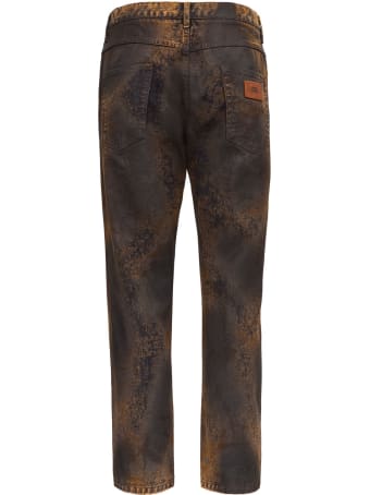 Dolce & Gabbana Rust Colour Jeans With Acid Wash Effect