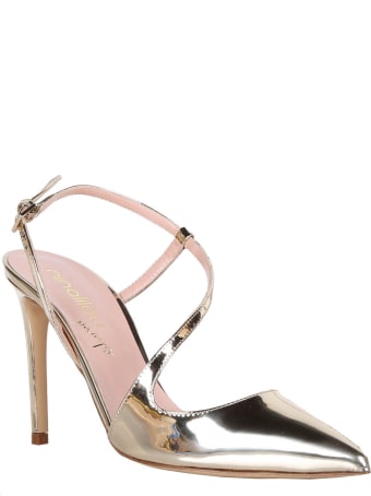 Ninalilou Mirror Plated Gold Leather Pumps