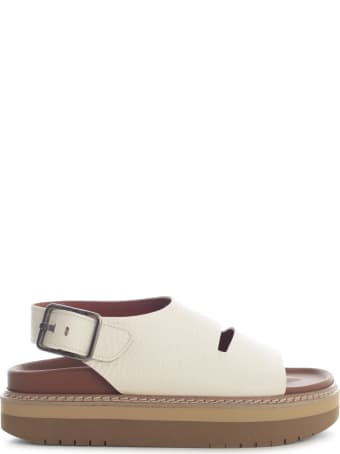 Sofie d'Hoore Platform Leather Sandal W/ankle Strap