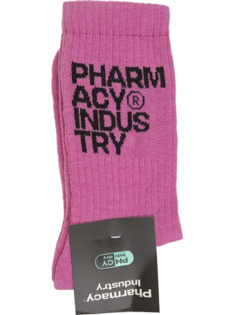 Pharmacy Industry Woman Fuchsia Socks With Black Logo